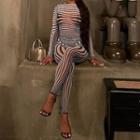 Zebra Print Long-sleeve Jumpsuit