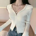 Slim-fit Zip-up Cardigan