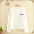 Round-neck Letter Printed Long-sleeve Top