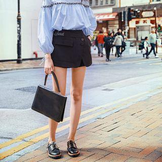 Lettering Embroidered Skort