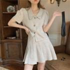 Shirt-sleeve Shirt / A-line Mini Skirt