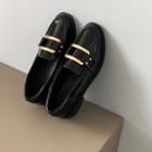 Patent Metal Buckle Loafers