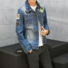 Applique Washed Denim Jacket