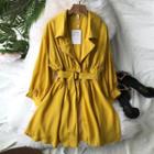 Long-sleeve A-line Zip Coat Dress