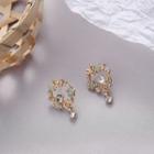 Rhinestone Alloy Butterfly Earring 1 Pair - 925 Silver Earrings - Gold - One Size