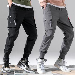Lettering Trim Cargo Sweatpants