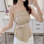 Beaded Strap Tie-waist Camisole Top