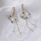 Faux Crystal Faux Pearl Butterfly Fringed Earring As Shown In Figure - One Size