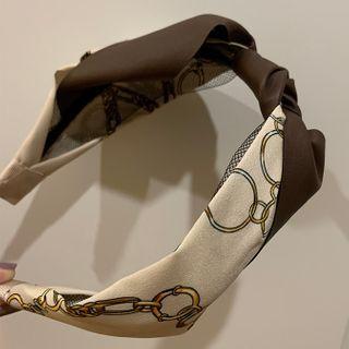 Printed Panel Headband Coffee & Almond - One Size
