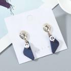 Matte Triangle Lettering Dangle Earring 1 Pair - Blue - One Size