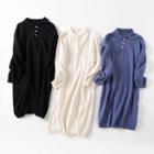 Polo Long-sleeve Knitted Dress
