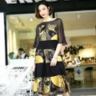 Bell-sleeve Floral Maxi-dress