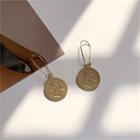 Face Disc Drop Earring 1 Pair - One Size