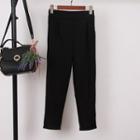 Cropped Straight Cut Pants Black - One Size