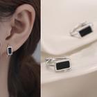 Rectangle Sterling Silver Earring 1 Pair - Black - One Size