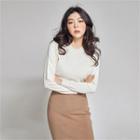 Two-tone Mock Two-piece Knit Dress