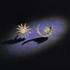 Non-matching Rhinestone Sun Moon & Star Earring 1 Pair - My30303 - One Size