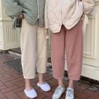 Stand Collar Padded Jacket / Cropped Wide-leg Pants