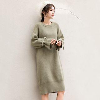 Tie-sleeve Sweater Dress