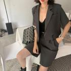 Short-sleeve Double Breasted Jacket / Shorts