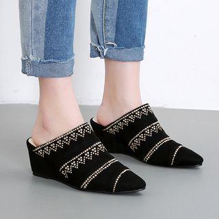 Wedge-heel Studded Mules