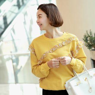 Frilled Cotton Sweatshirt