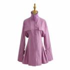 Stand Collar Mini A-line Cargo Shirtdress
