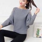 Lace Panel Batwing-sleeve Sweater