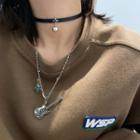 Sterling Silver Guitar Drop Earring 1pc - Silver - One Size