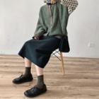 Set Of 2: Knit Cardigan + Midi Skirt