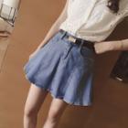 Panel A-line Denim Skirt