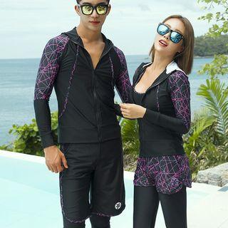 Couple Matching Hooded Rashguard Jacket / Tankini / Swim Shorts / Swim Pants / Set