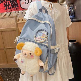Pvc Panel Sheep Plush Lightweight Backpack