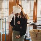 Rose-patched Fleece-lined Sweatshirt