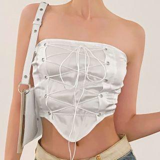 Lace-up Cropped Tube Top