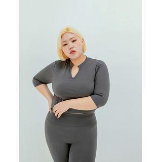Sports Plus Size High-neck Top