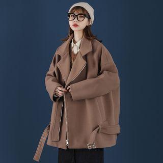 Long-sleeve Plain Tie Waist Coat