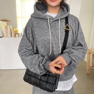 Ribbed Raglan-sleeve Hoodie & Maxi Flare Skirt Set
