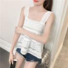 Sleeveless Lace Top White - One Size