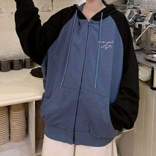 Long Sleeve Raglan Hooded Zip Jacket