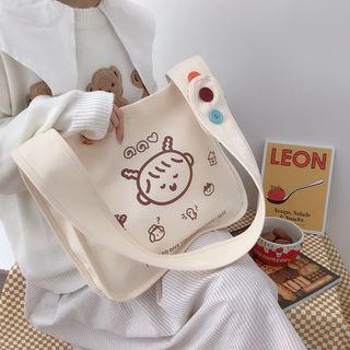 Cartoon Print Crossbody Bag Off-white - One Size