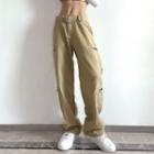 Plain Relax-fit Straight Leg Pants