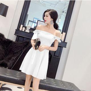 Strappy Frill-trim A-line Dress