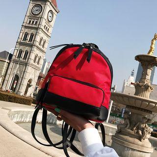 Nylon Two-tone Backpack