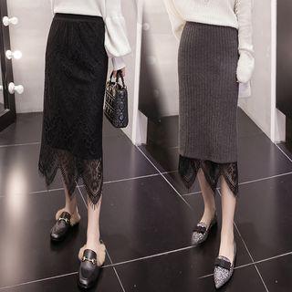Reversible Midi Lace Knit Skirt