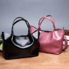 Set: Faux Leather Carryall Bag + Crossbody Bag