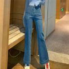 Plain High-waist Slim-fit Straight Fit Jeans