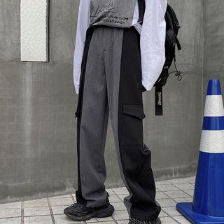 Two-tone High-waist Dress Pants