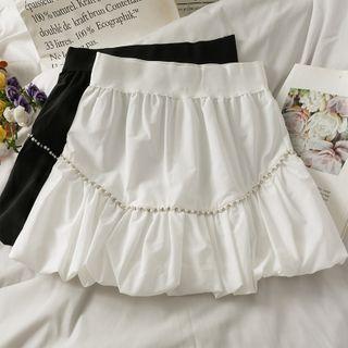 Rhinestone & Pearl Bubble Mini Skirt