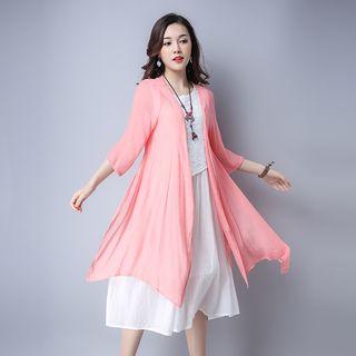 Printed 3/4-sleeve Longline Light Jacket